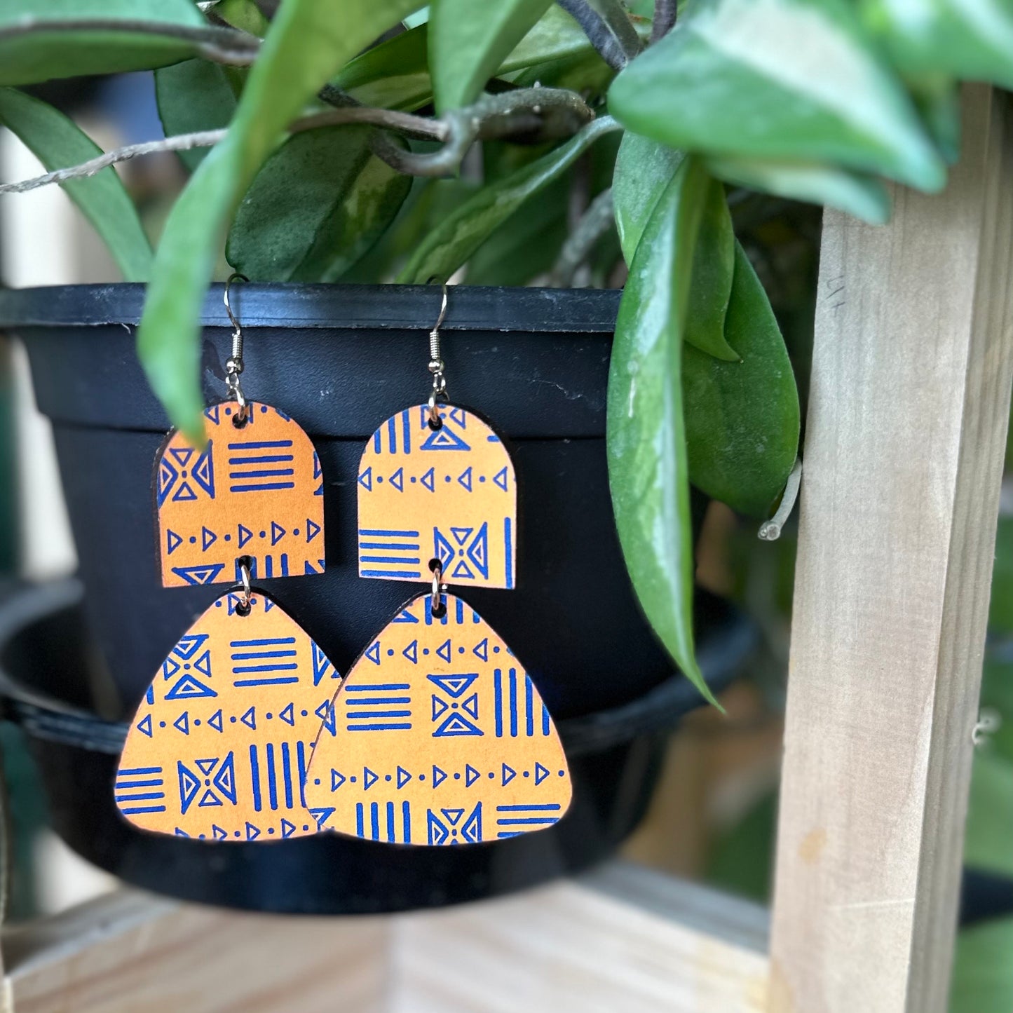 Ethnic Print Duel Earrings